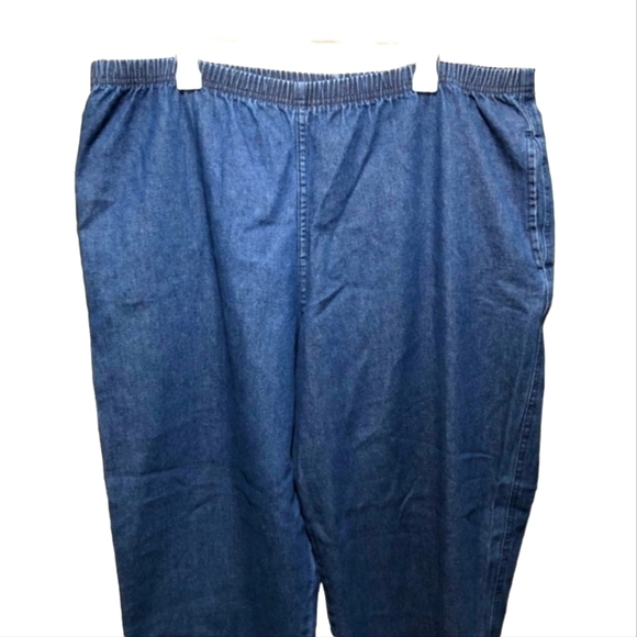 Vintage size XL blue jeans 50" elastic waistband - Picture 1 of 8